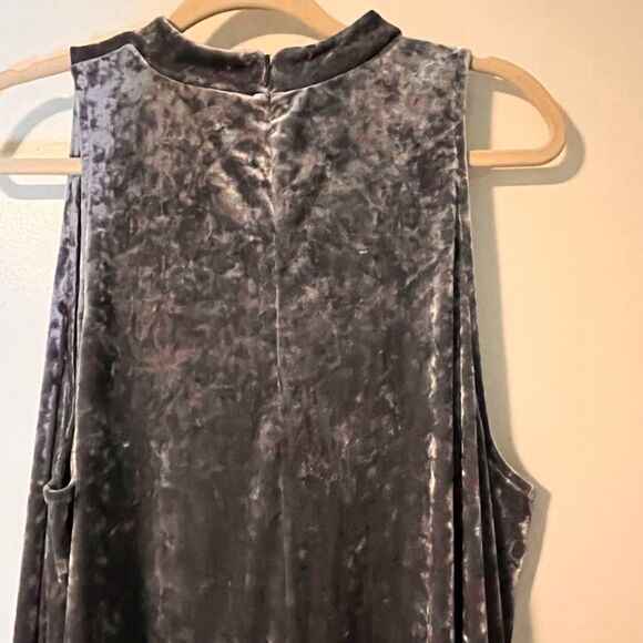 Cynthia Rowley Dress XL Icy Blue Crushed Velvet Sleeveless A-Line Party Holiday - Picture 7 of 7